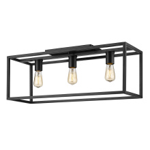 Golden 2072-FM26 BLK - Golden Lighting Wesson 3-light Flush Mount in Matte Black